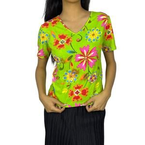 Miss Sixty Floral Green All Over Top